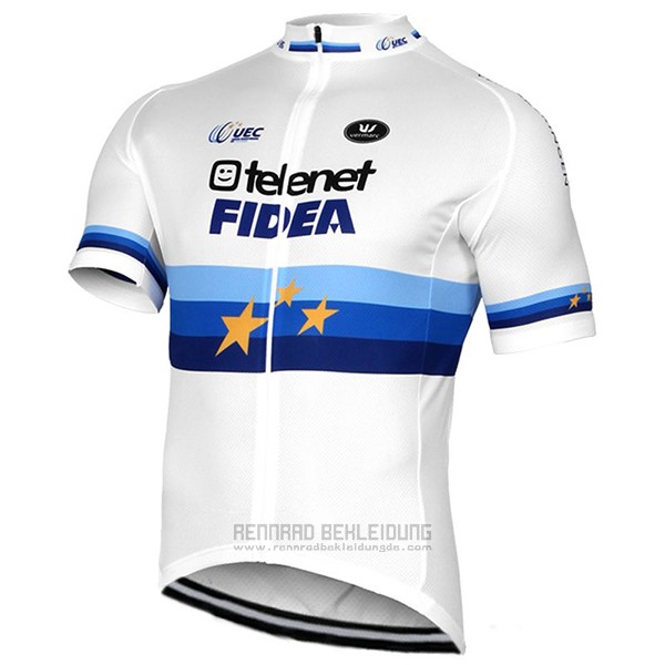 2017 Fahrradbekleidung Telenet Fidea Lions Champion Europa Trikot Kurzarm und Tragerhose